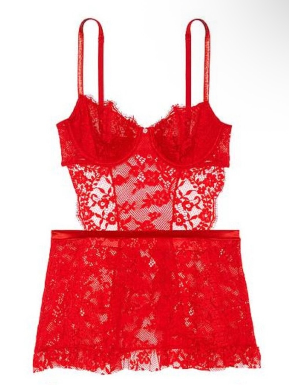 New! Victoria’s Secret Wicked Twinkle Lace Unlined Apron Lingerie L 34257